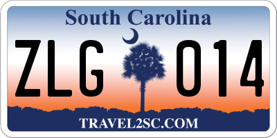 SC license plate ZLG014