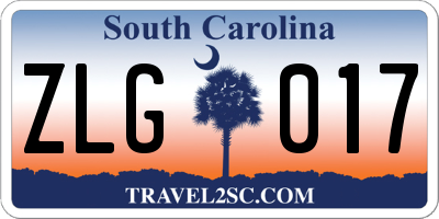 SC license plate ZLG017