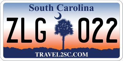 SC license plate ZLG022