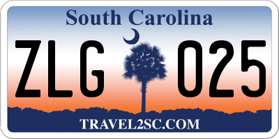 SC license plate ZLG025