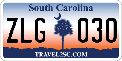 SC license plate ZLG030
