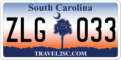 SC license plate ZLG033