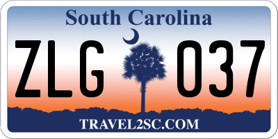 SC license plate ZLG037
