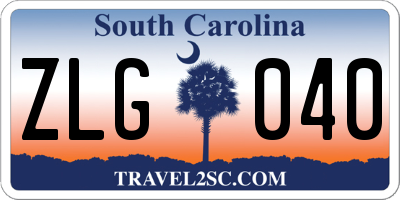 SC license plate ZLG040
