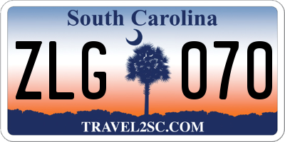 SC license plate ZLG070