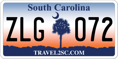 SC license plate ZLG072