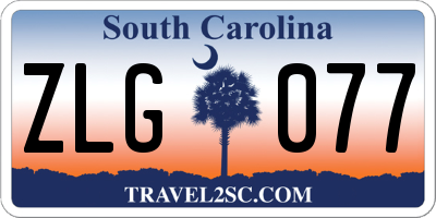 SC license plate ZLG077