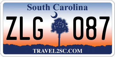 SC license plate ZLG087