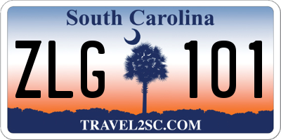 SC license plate ZLG101