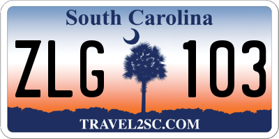 SC license plate ZLG103