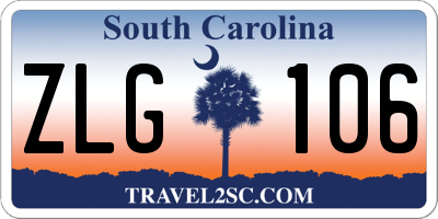 SC license plate ZLG106