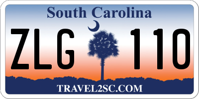 SC license plate ZLG110
