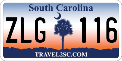 SC license plate ZLG116