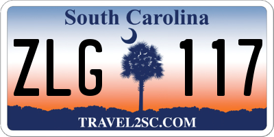 SC license plate ZLG117
