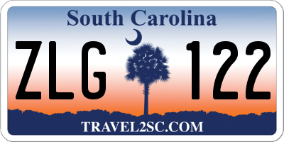SC license plate ZLG122