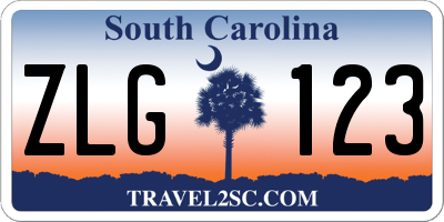 SC license plate ZLG123