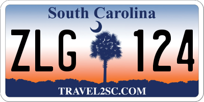 SC license plate ZLG124