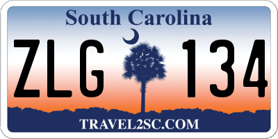 SC license plate ZLG134