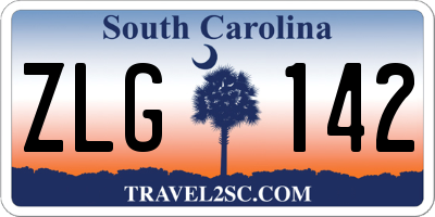 SC license plate ZLG142