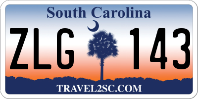 SC license plate ZLG143