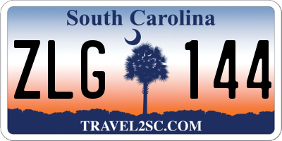 SC license plate ZLG144