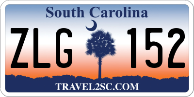 SC license plate ZLG152