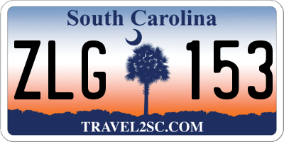 SC license plate ZLG153