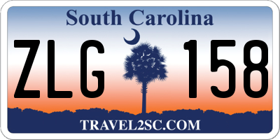 SC license plate ZLG158