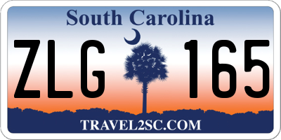 SC license plate ZLG165
