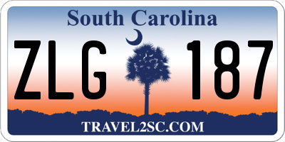 SC license plate ZLG187