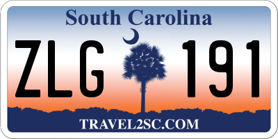 SC license plate ZLG191