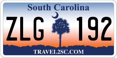SC license plate ZLG192