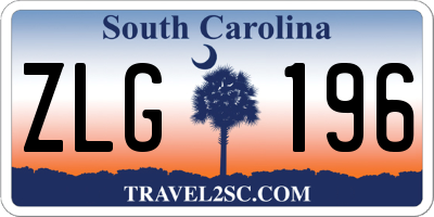 SC license plate ZLG196