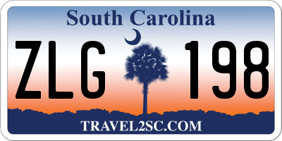 SC license plate ZLG198
