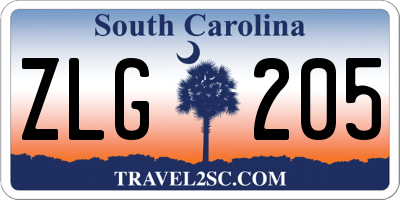 SC license plate ZLG205
