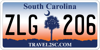 SC license plate ZLG206