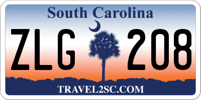 SC license plate ZLG208