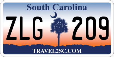 SC license plate ZLG209