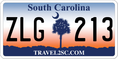 SC license plate ZLG213