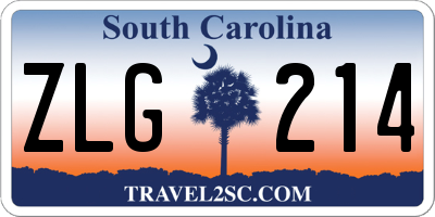SC license plate ZLG214