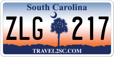 SC license plate ZLG217
