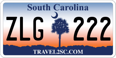SC license plate ZLG222