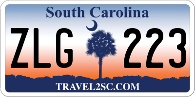 SC license plate ZLG223