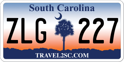 SC license plate ZLG227