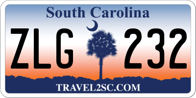 SC license plate ZLG232