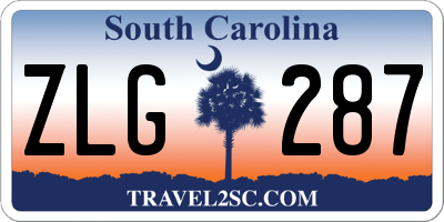 SC license plate ZLG287