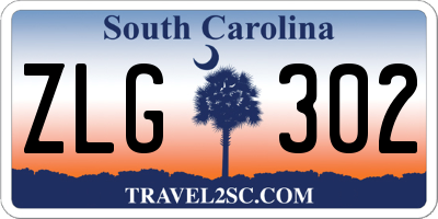 SC license plate ZLG302