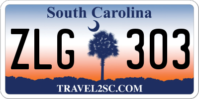 SC license plate ZLG303