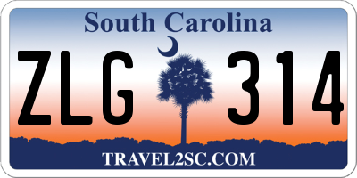 SC license plate ZLG314