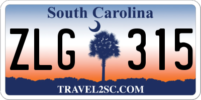 SC license plate ZLG315